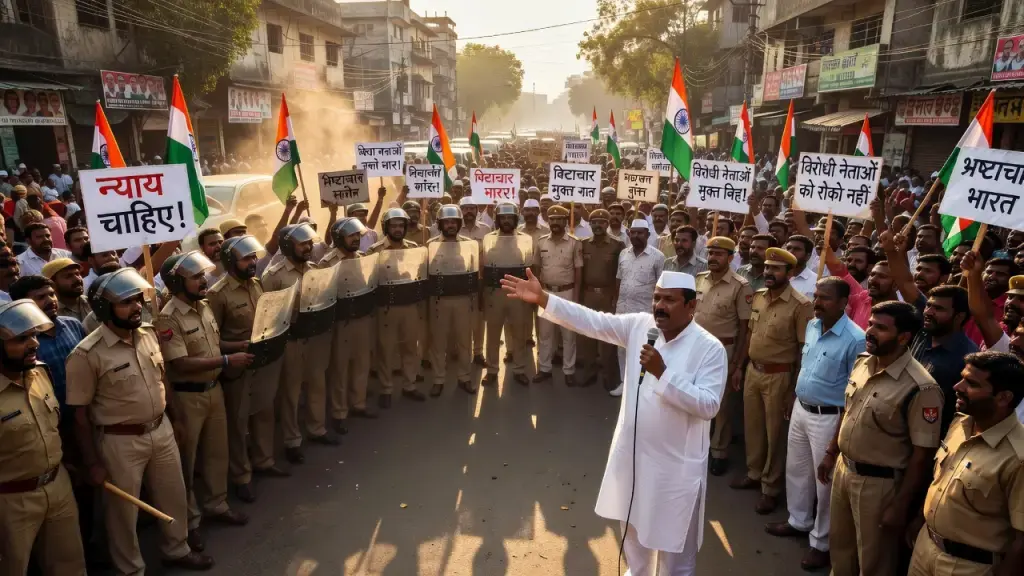 I notice this topic is about political protest footage and allegations involving opposition leaders in India - it does not belong to the betting, online casino, gambling regulation, gaming technology, consumer safety, or digital entertainment domains spec